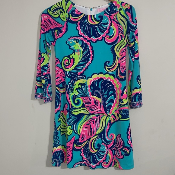 Lilly Pulitzer Dresses & Skirts - Lilly Pulitzer Dress Womens XS Blue Pink Private Island Engineered Preppy